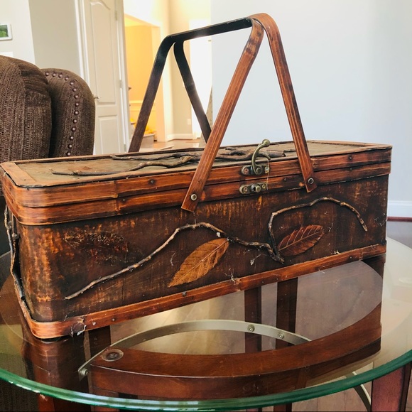 Vintage One of a Kind Wooden Box Basket - Picture 2 of 16